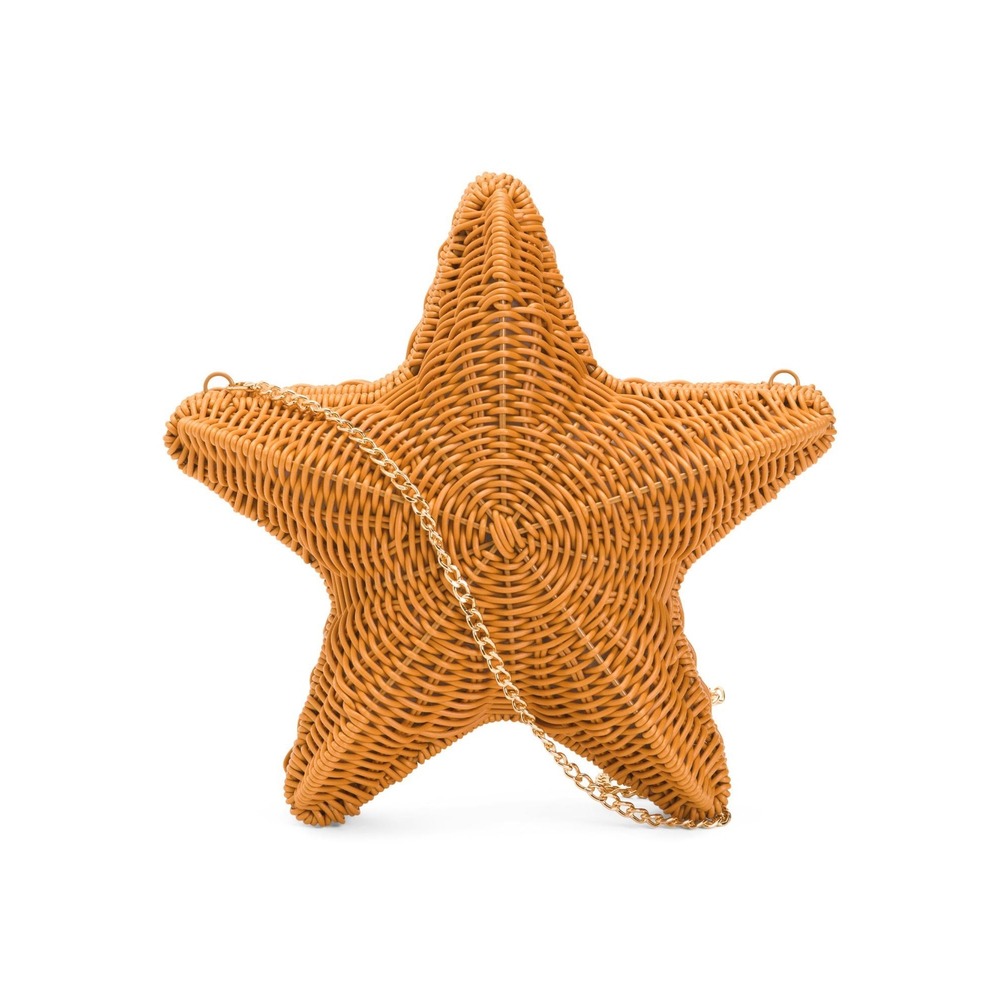 NWT Tommy Bahama Woven Starfish Crossbody Bag Tan Coastal Beach Purse